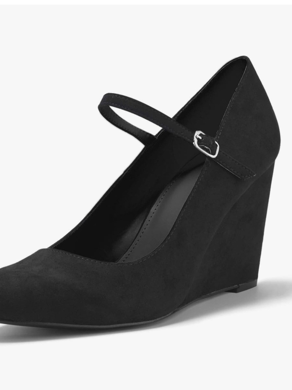 Classic Black Mary Jane Wedge Heels for Women